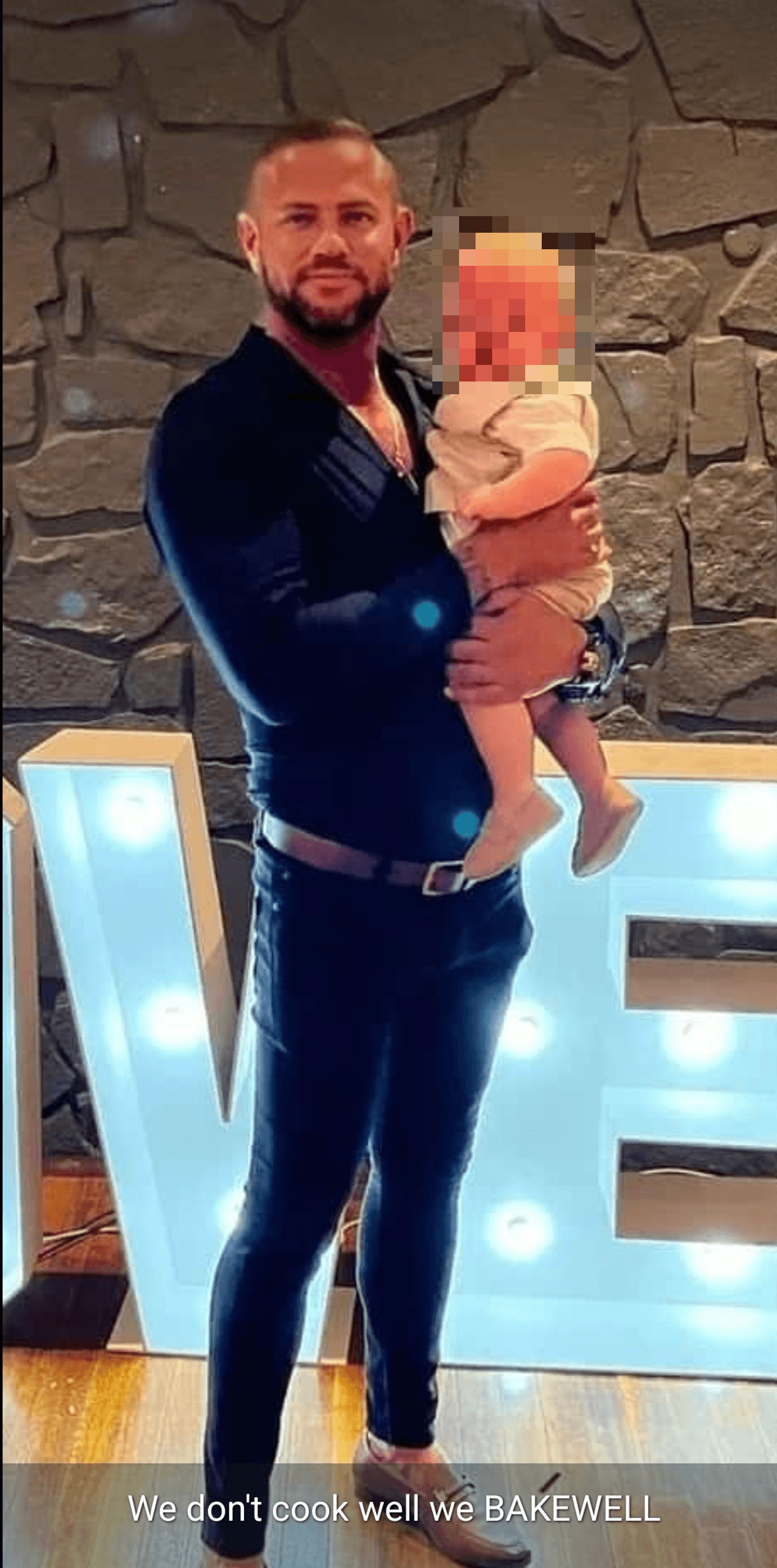 Ryan Bakewell with child